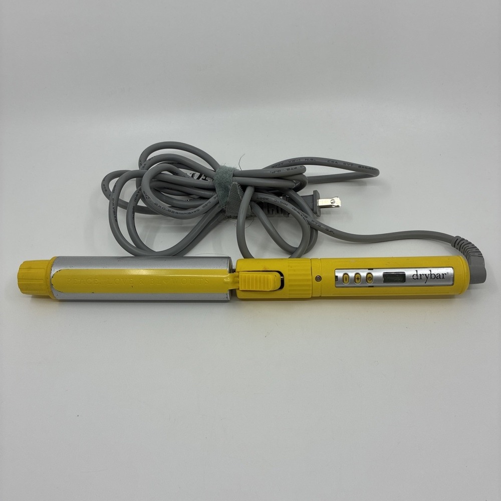 Drybar 3-Day Bender Rotating Curling Iron BNDG1287 Yellow Tested Works